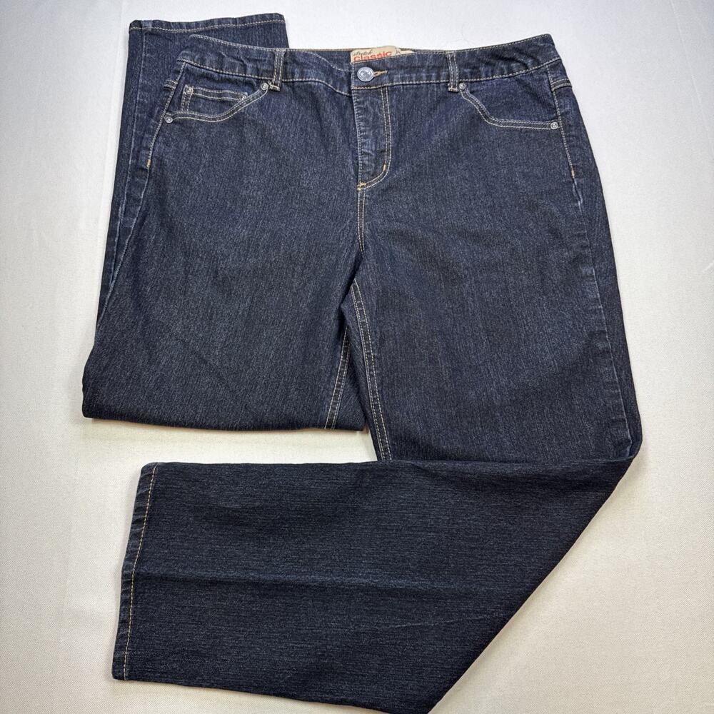 JMS Classic Stretch Jeans Womens Plus Size 16W Dark Wash Straight Leg #0209